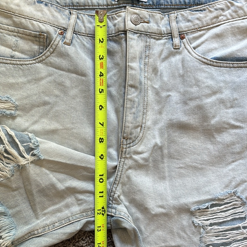 RSQ Distressed Boyfriend Denim Shorts - Light Blue - Picture 6 of 14